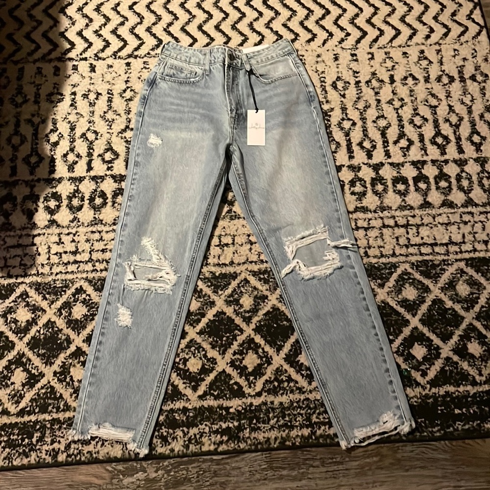NWT. Pink Lily X Kenna High Rise Boyfriend Jean. Size 3